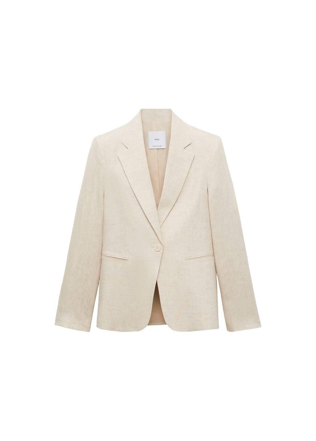 Grey Linen Suit Jacket, Light Pastel Grey, medium