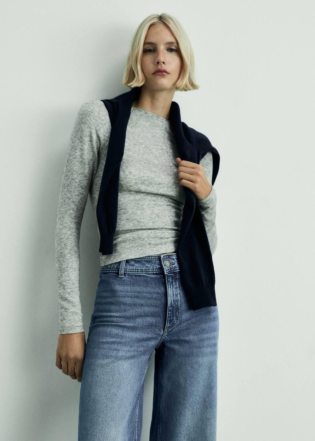 Blue Catherin Culotte High-Rise Jeans, , large image number 1