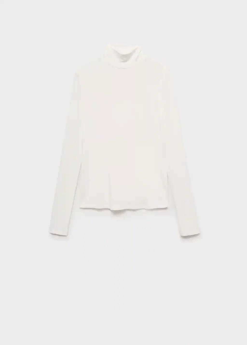 White Turtleneck T-Shirt, , large image number 4