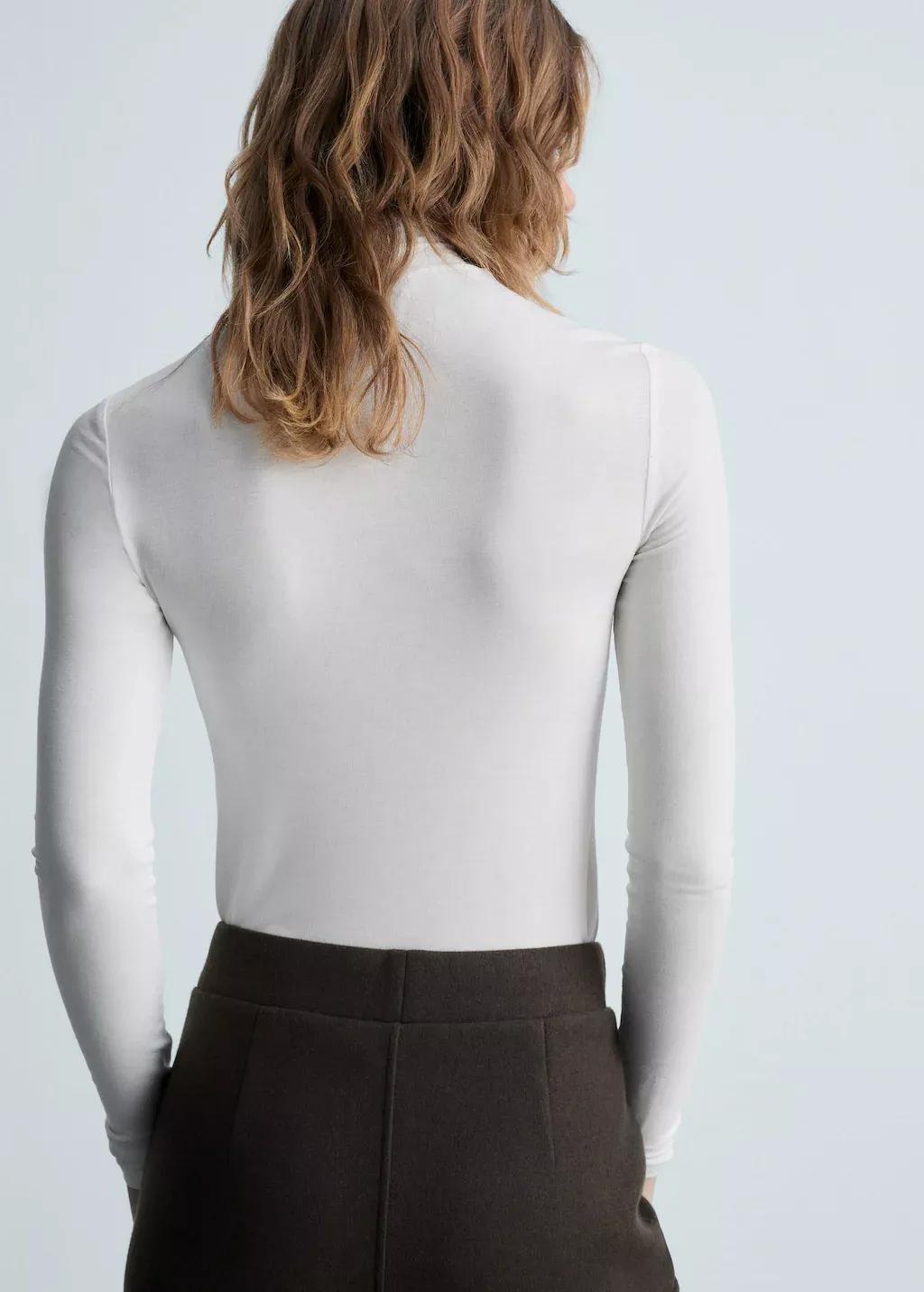 White Turtleneck T-Shirt, , large image number 5