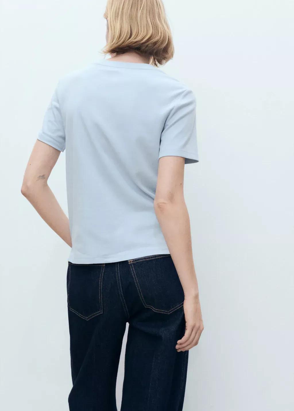 LT-PASTEL BLUE Short-sleeved cotton t-shirt, , large image number 5