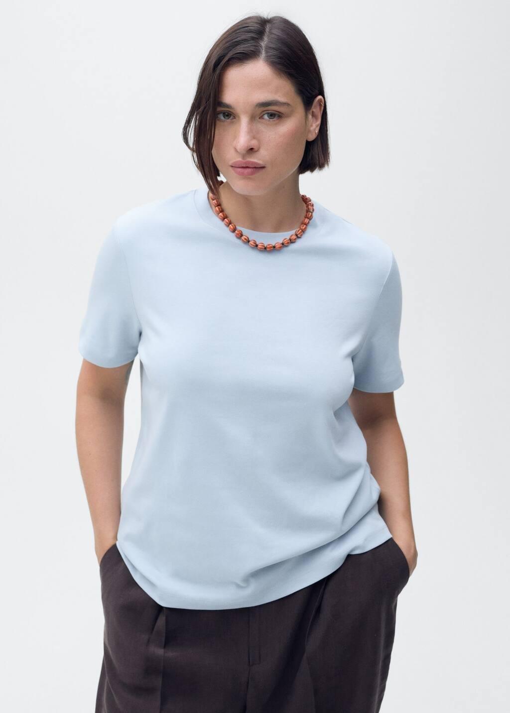 LT-PASTEL BLUE Short-sleeved cotton t-shirt, , large image number 7