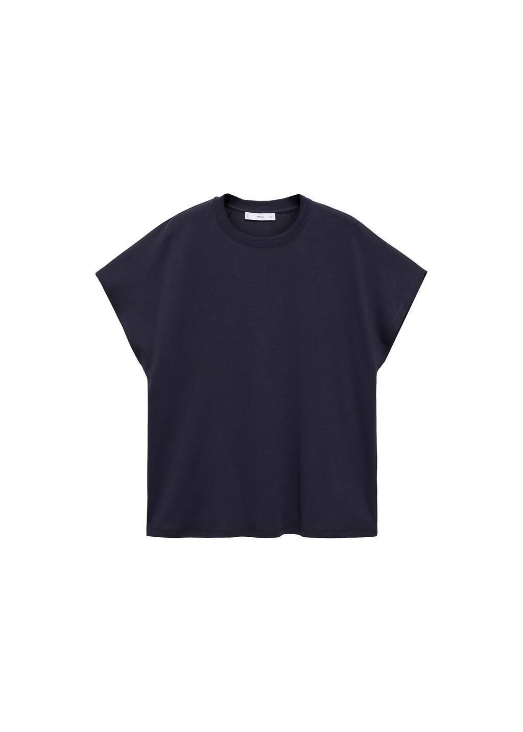 Navy Short-Sleeved Cotton T-Shirt, , large image number 2