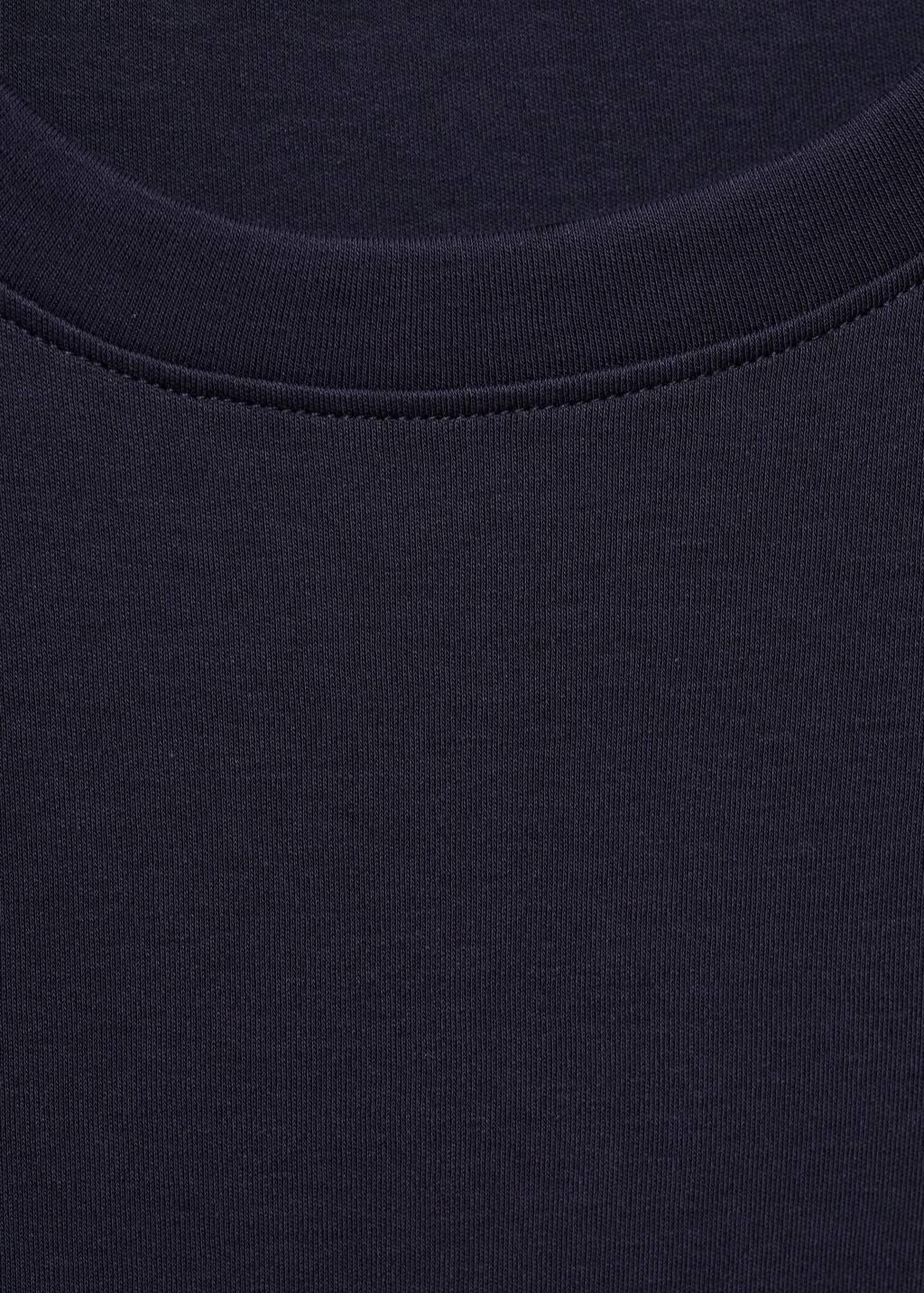 Navy Short-Sleeved Cotton T-Shirt, , large image number 3