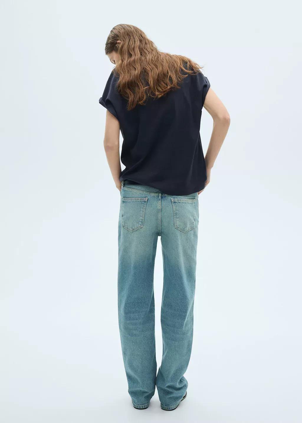 Navy Short-Sleeved Cotton T-Shirt, , large image number 4