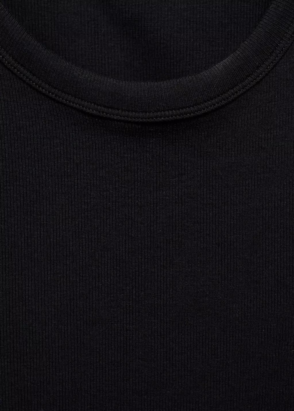 Black Ribbed Tank Top, , large image number 4