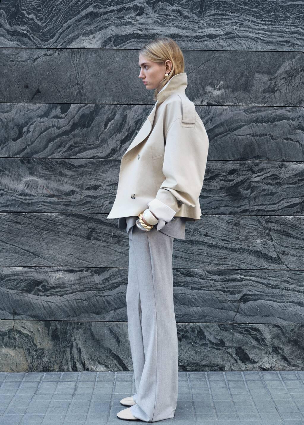 Grey Straight Suit Trousers, , large image number 5