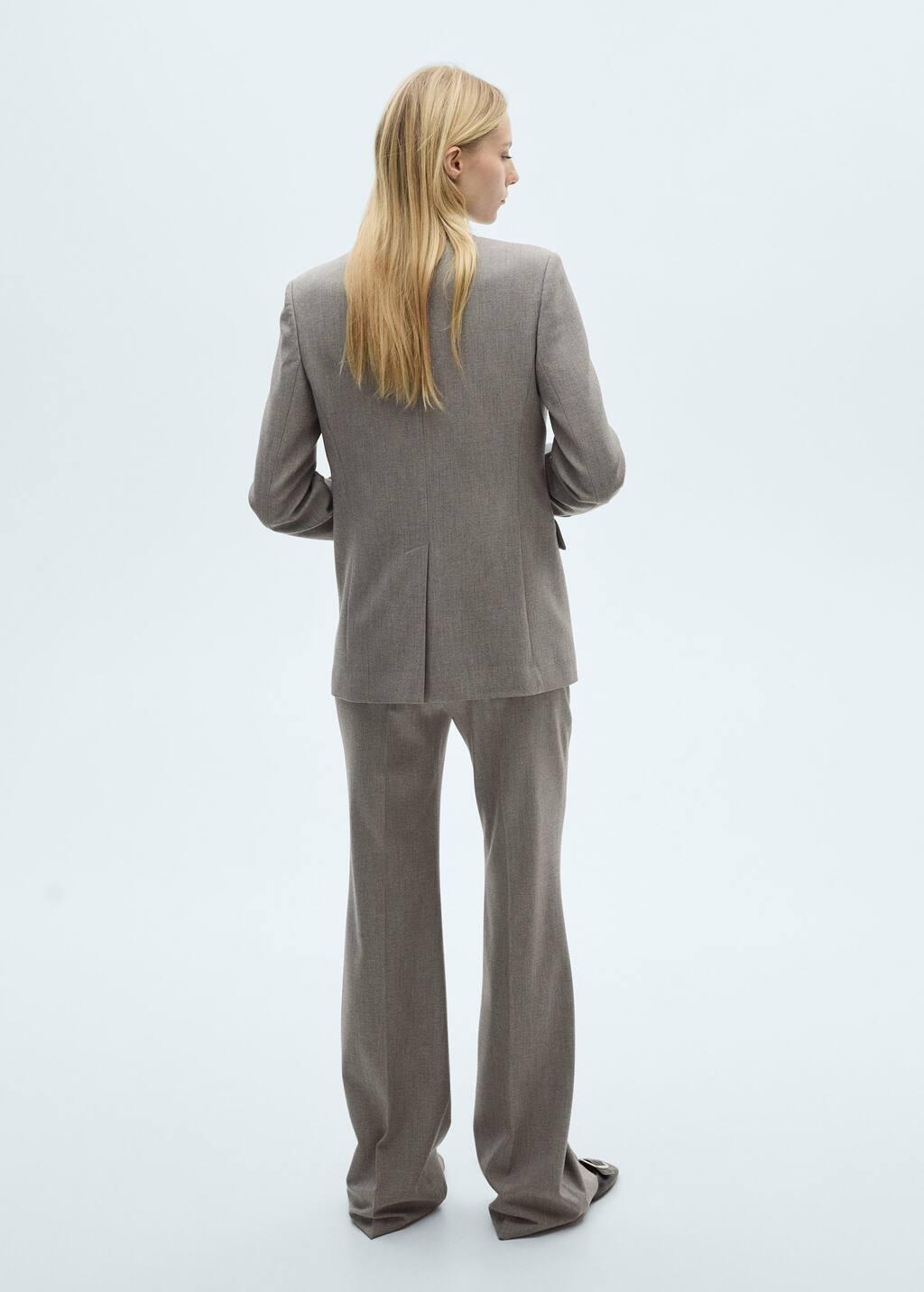 Grey Straight Suit Trousers, , large image number 6