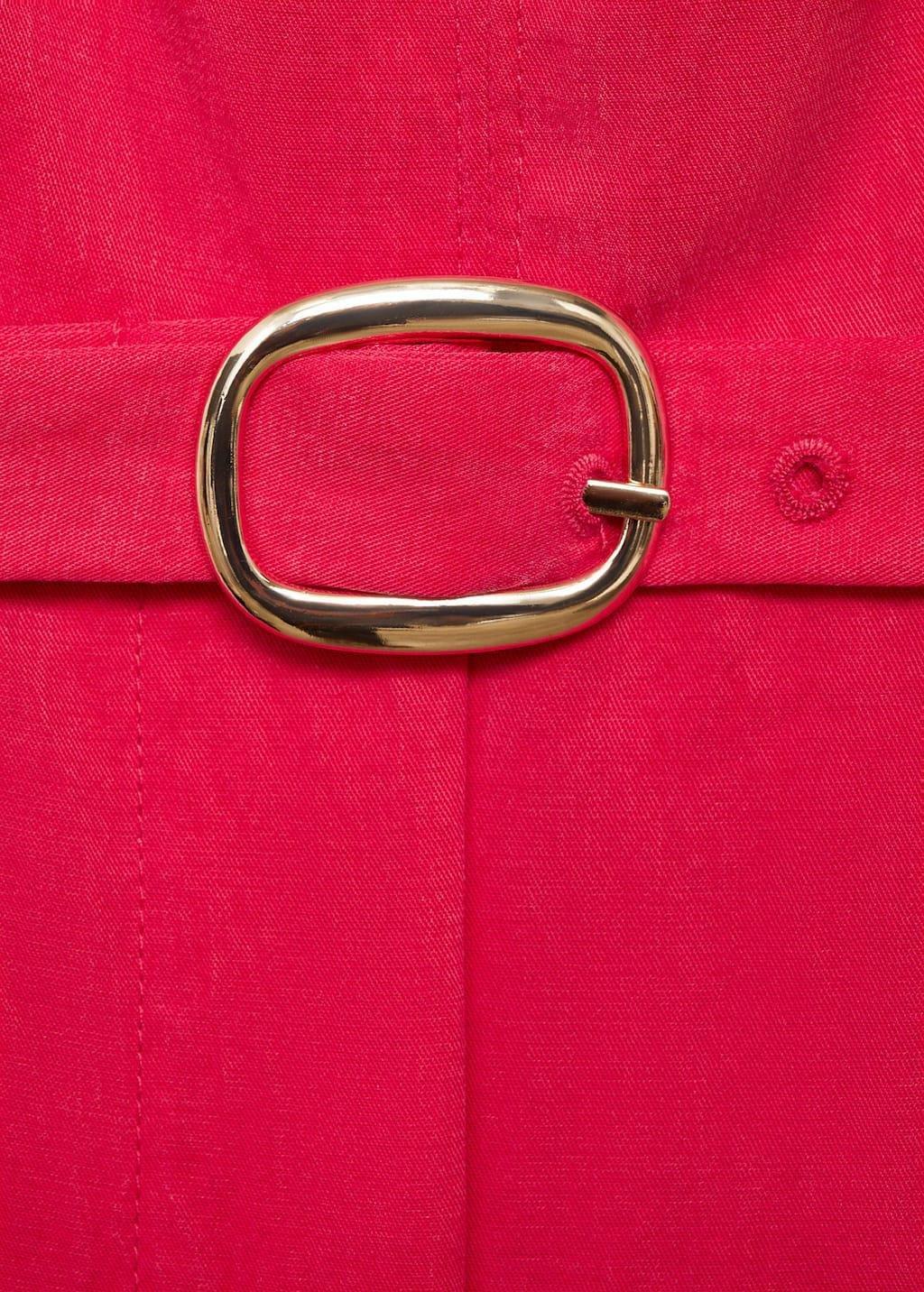 Red Long Lyocell Jumpsuit With Belt, , large image number 3