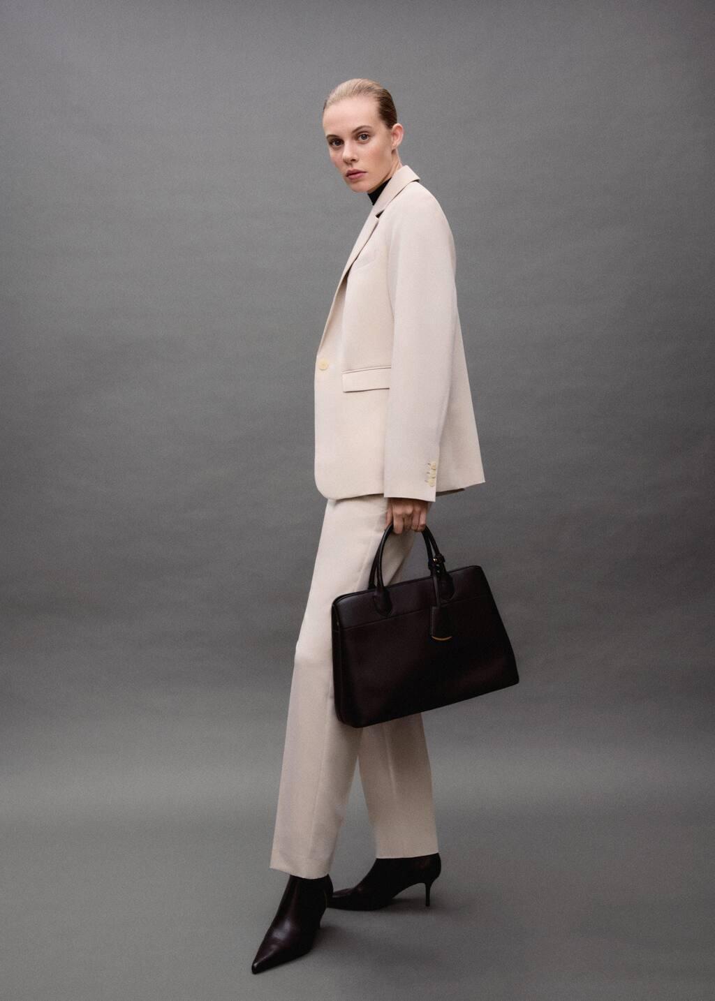 Grey Lt Pastel Straight Suit Trousers, Light Pastel Grey, large image number 2