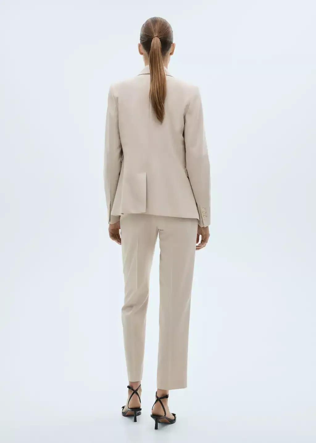 Grey Lt Pastel Straight Suit Trousers, Light Pastel Grey, large image number 3