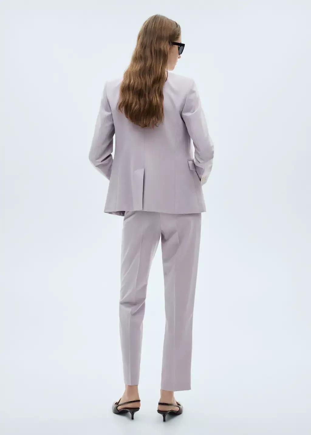 Purple Lt-Pastel Straight Suit Trousers, , large image number 5