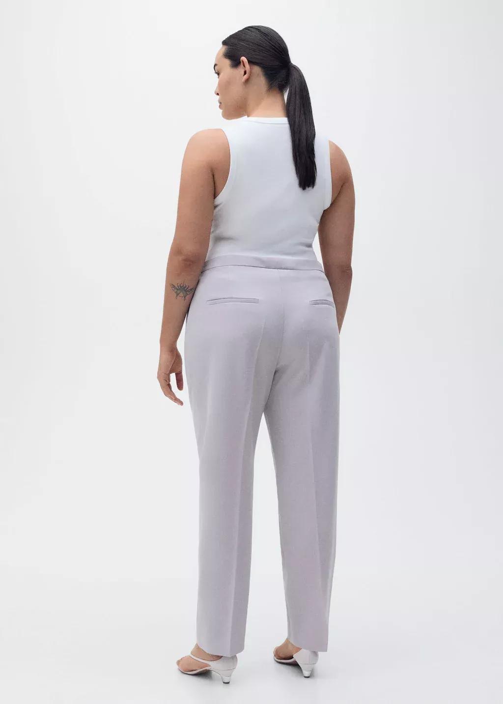 Purple Lt-Pastel Straight Suit Trousers, , large image number 6