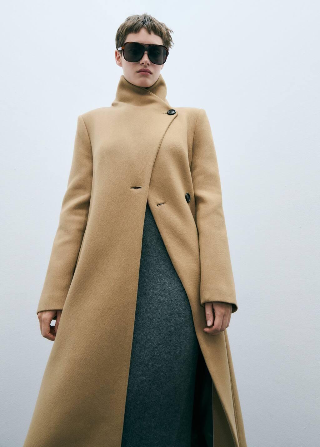 Brown Belted Manteco Wool Coat, , large image number 7