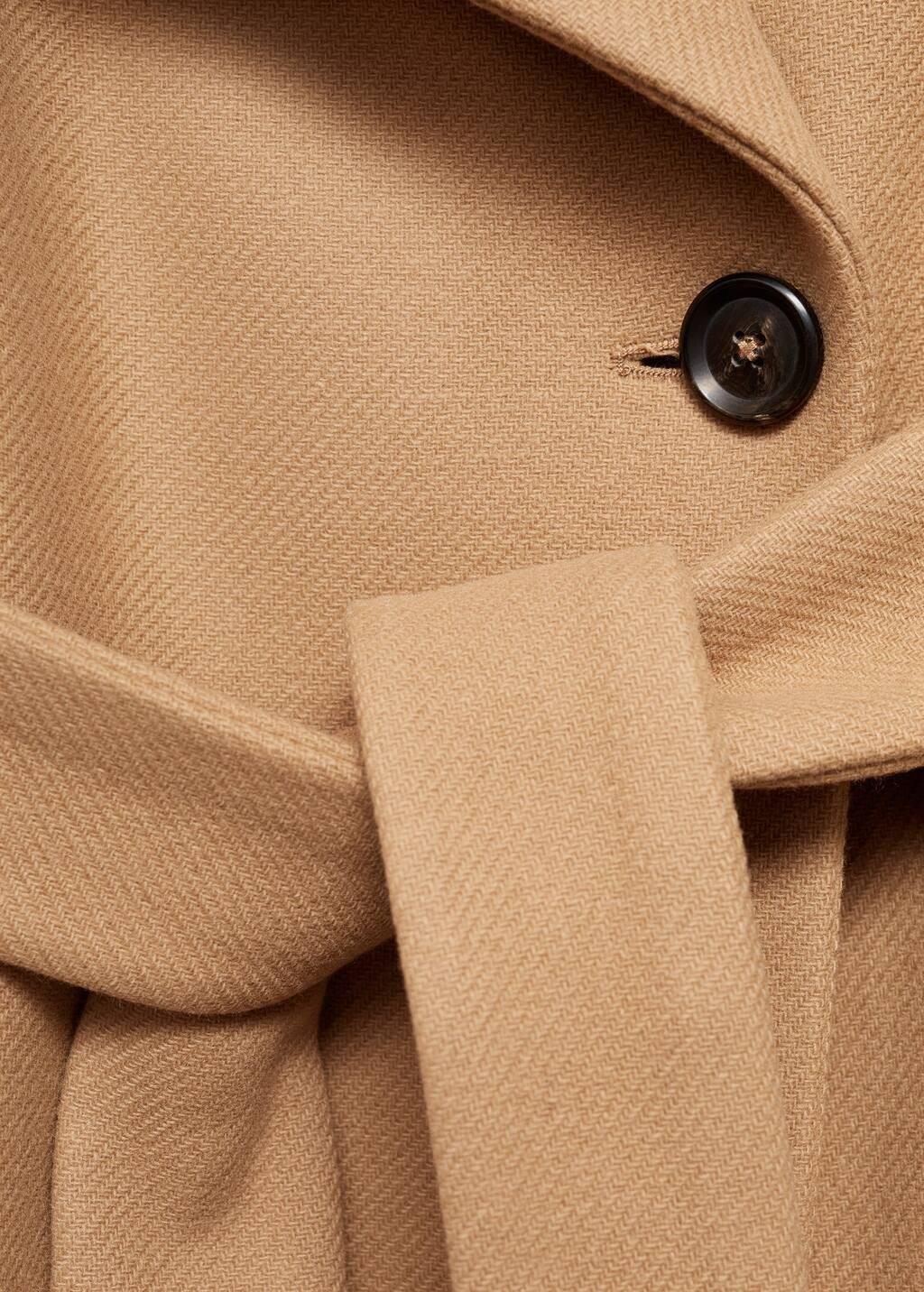 Brown Belted Manteco Wool Coat, , large image number 8
