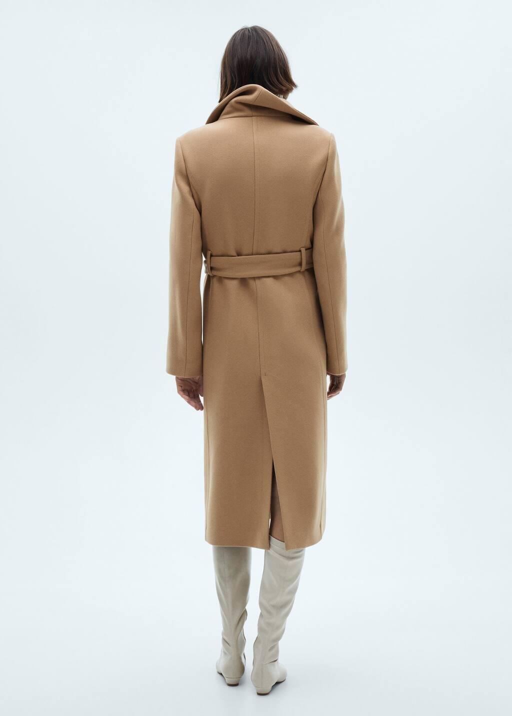 Brown Belted Manteco Wool Coat, , large image number 9