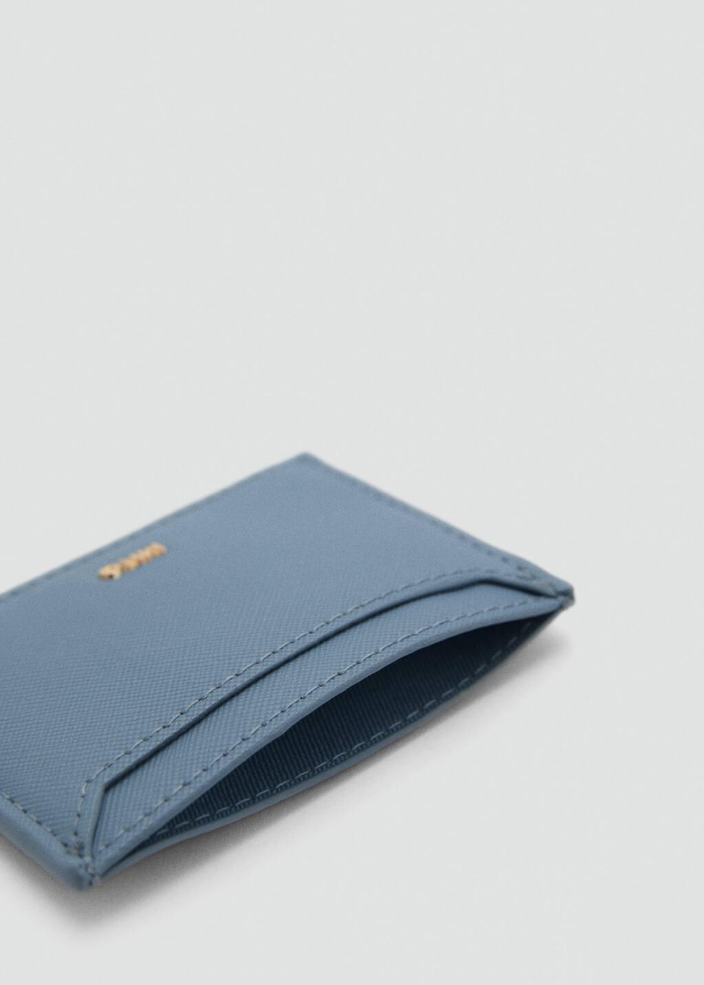 Blue Lt Pastel Saffiano-Effect Cardholder, Light-Pastel Blue, large image number 1