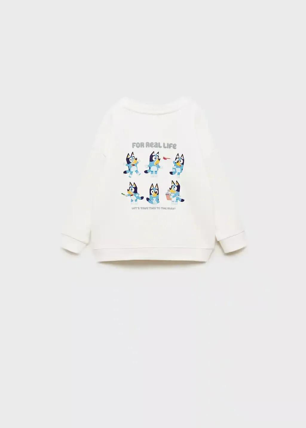 White Bluey-Print Sweatshirt, , large image number 1