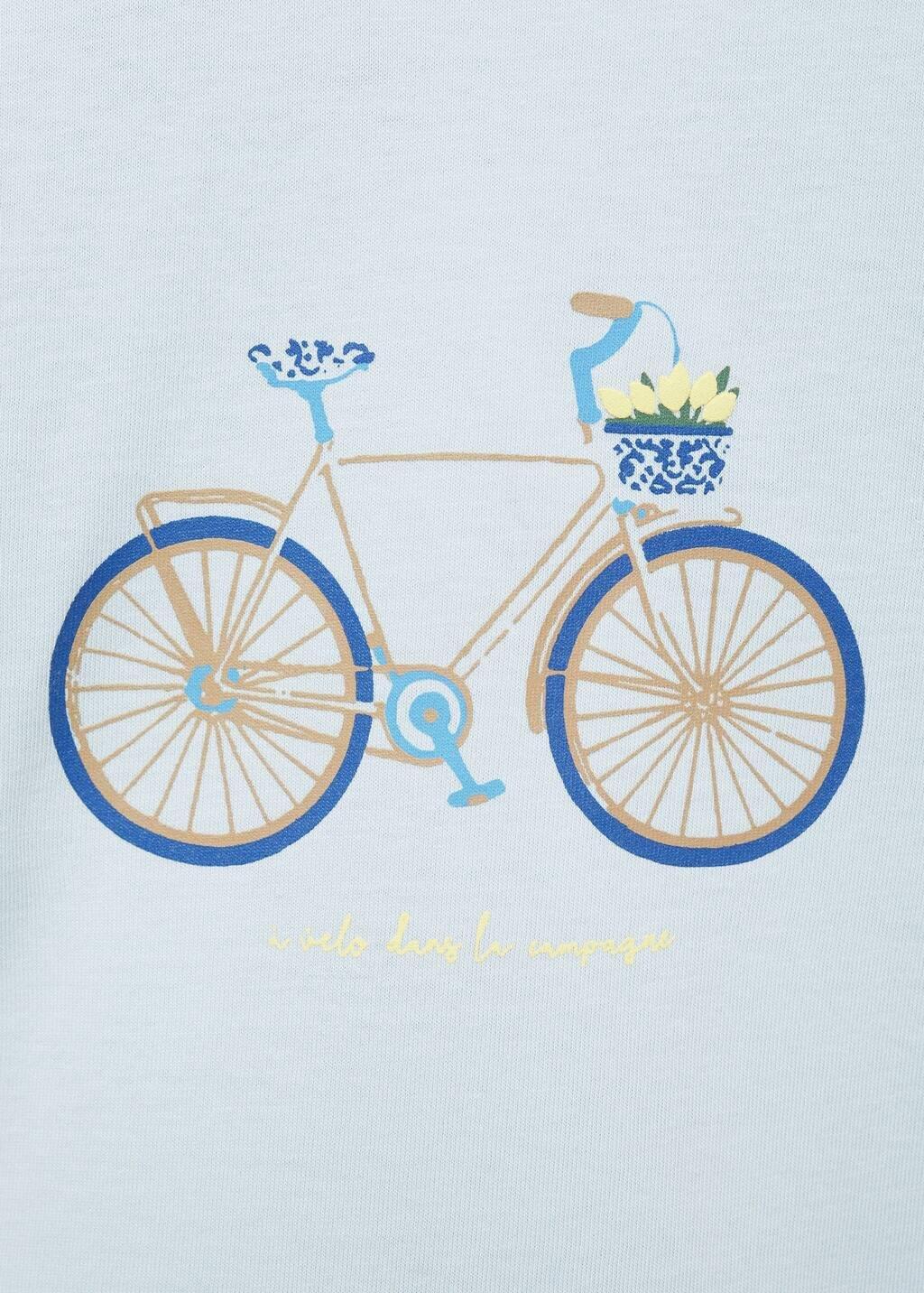 Blue Lt Pastel 100% Cotton T-Shirt With Printed Drawing, Baby Girl, , large image number 1