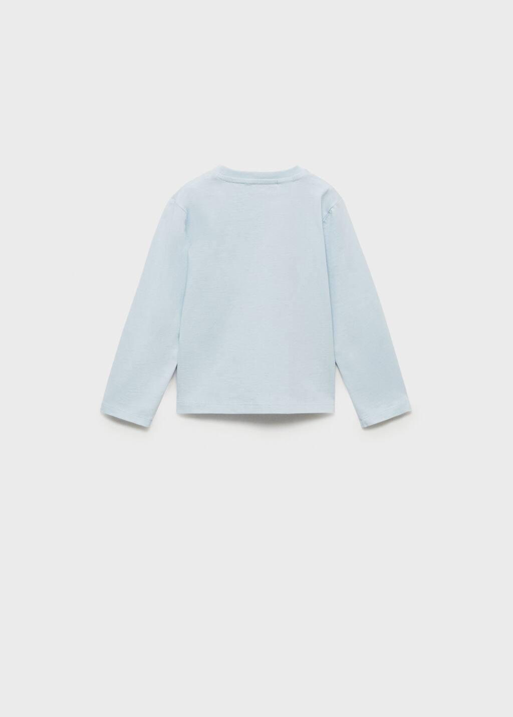 Blue Lt Pastel 100% Cotton T-Shirt With Printed Drawing, Baby Girl, , large image number 2