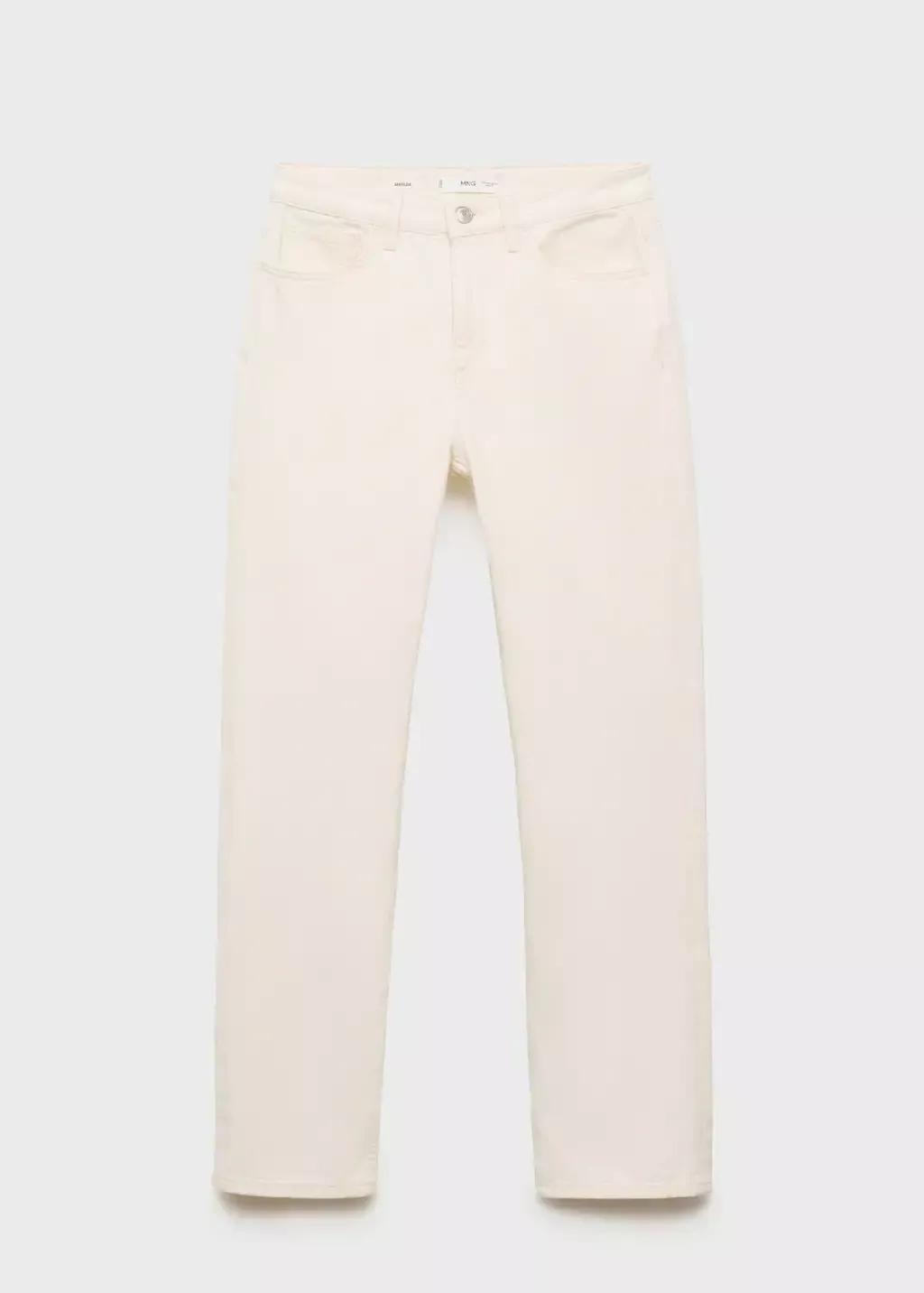 Beige Matilda Medium-Rise Straight-Fit Jeans, , large image number 3