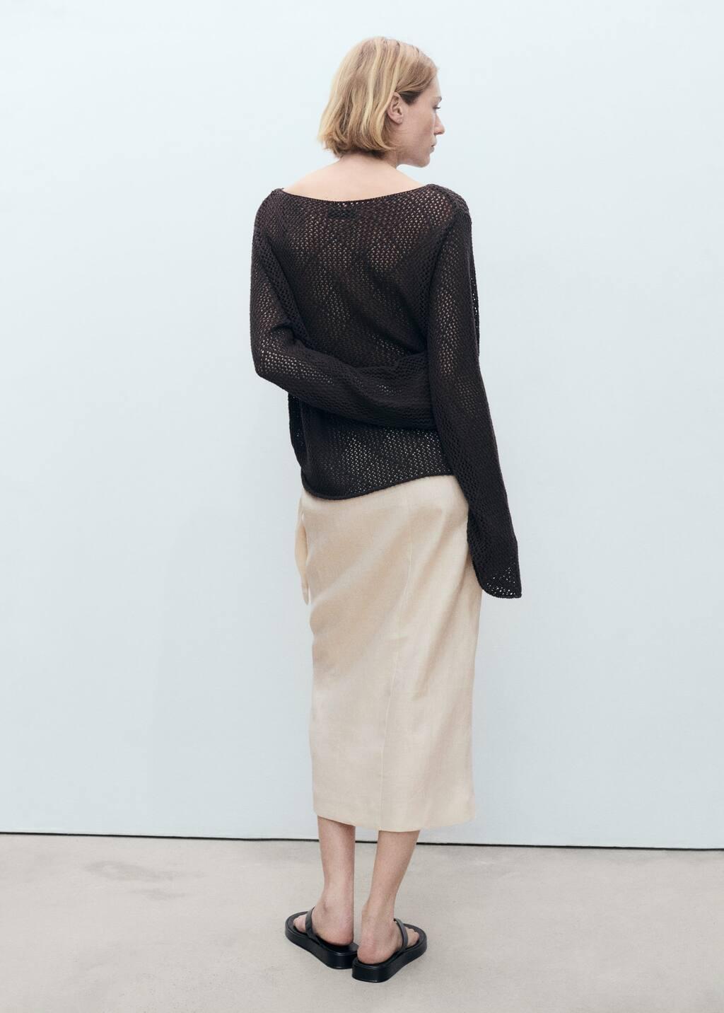 Grey Lt Pastel Linen Sarong Skirt, , large image number 6