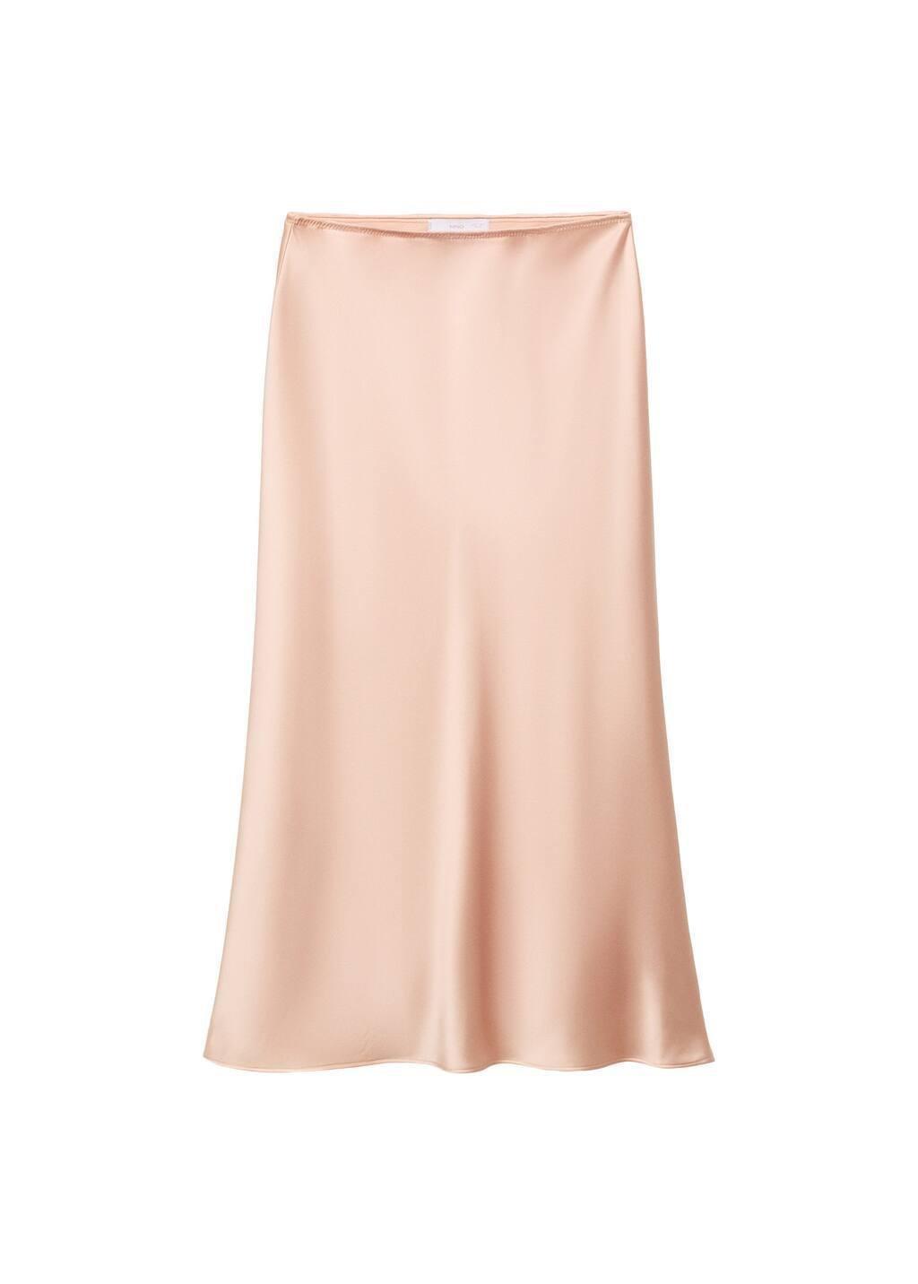 LT-PASTEL ORANGE Midi satin skirt, , large image number 3