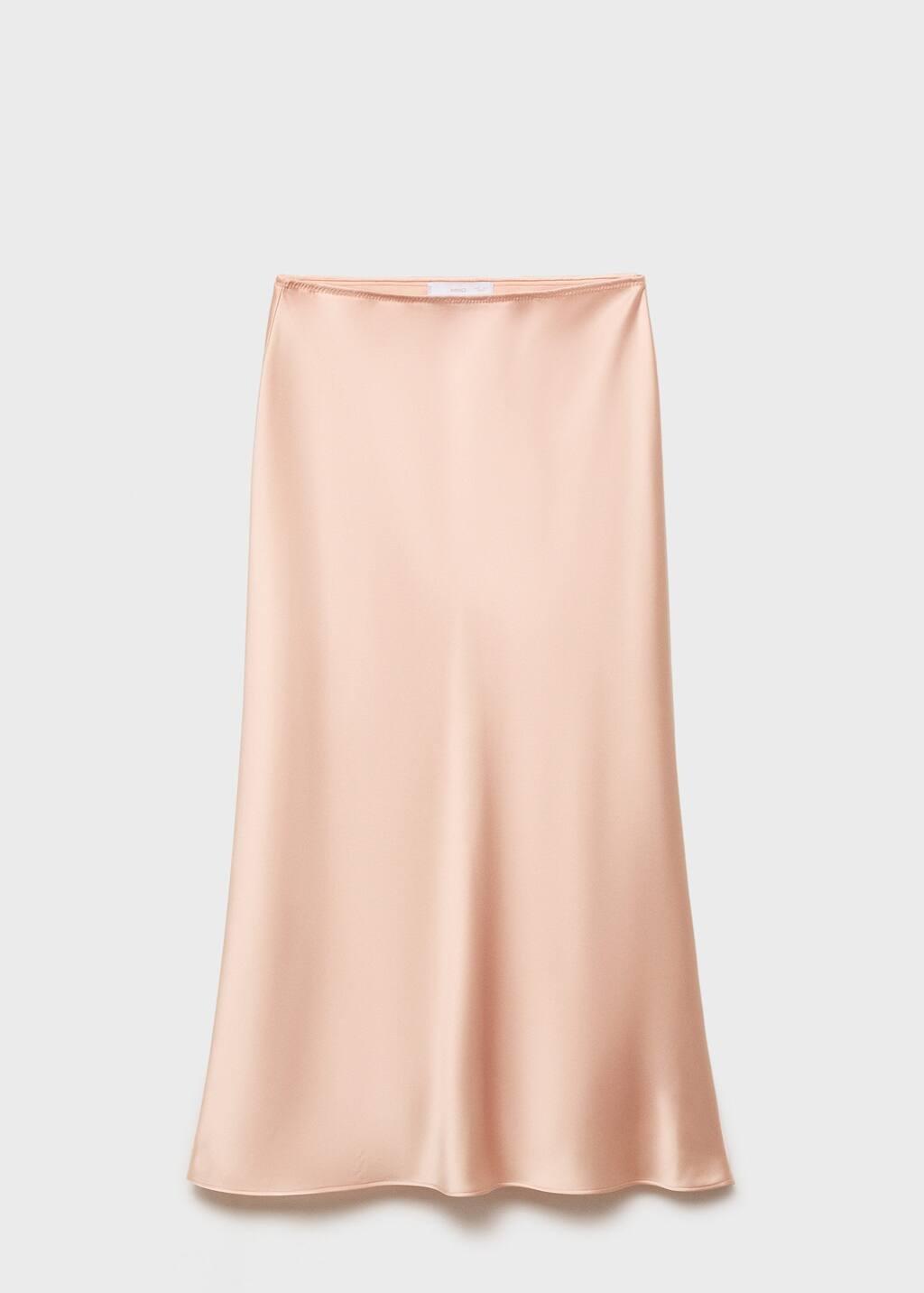LT-PASTEL ORANGE Midi satin skirt, , large image number 7
