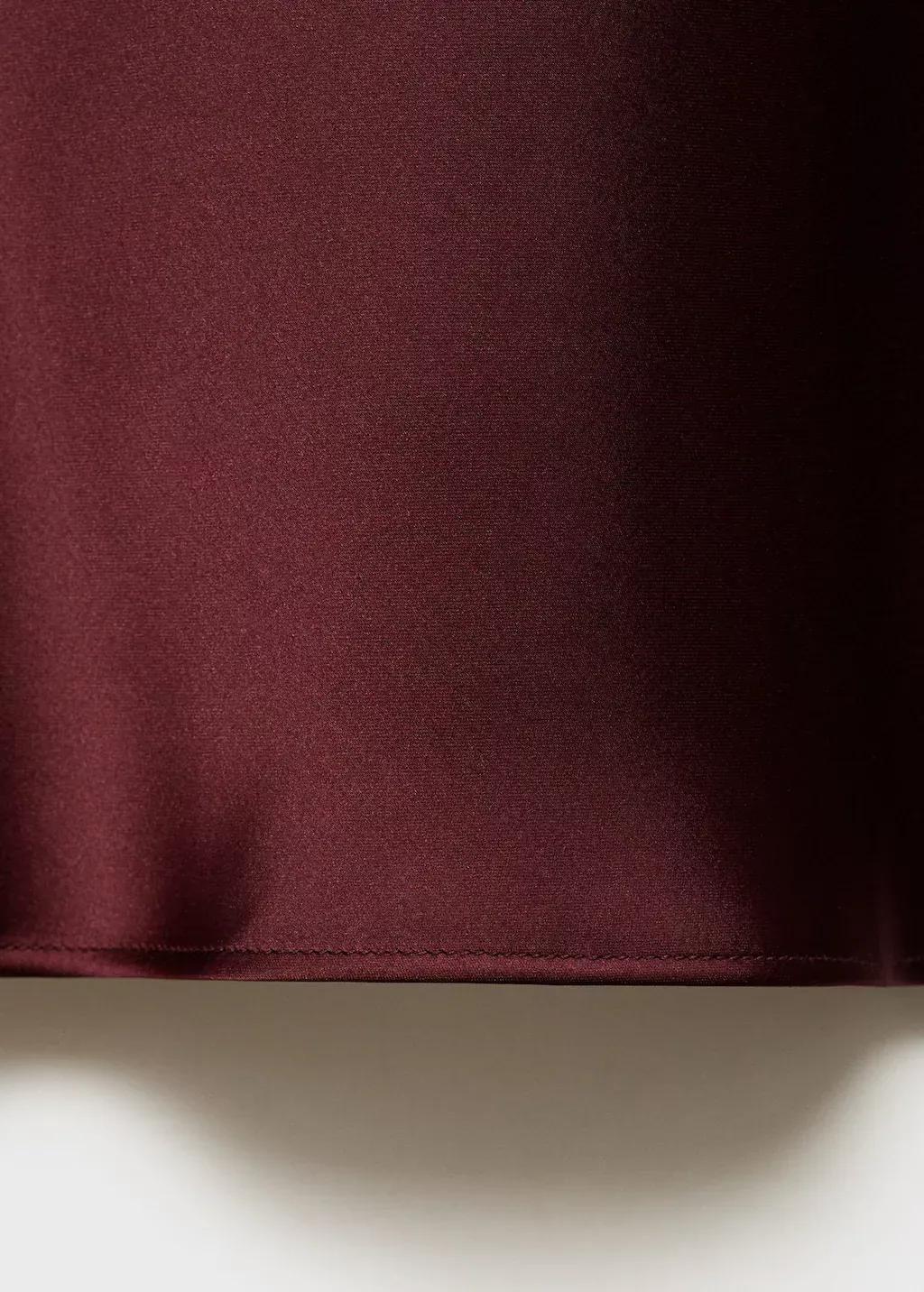 Red Midi Satin Skirt, , large image number 3