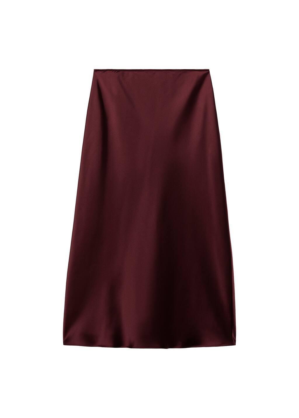 Red Midi Satin Skirt, , large image number 4