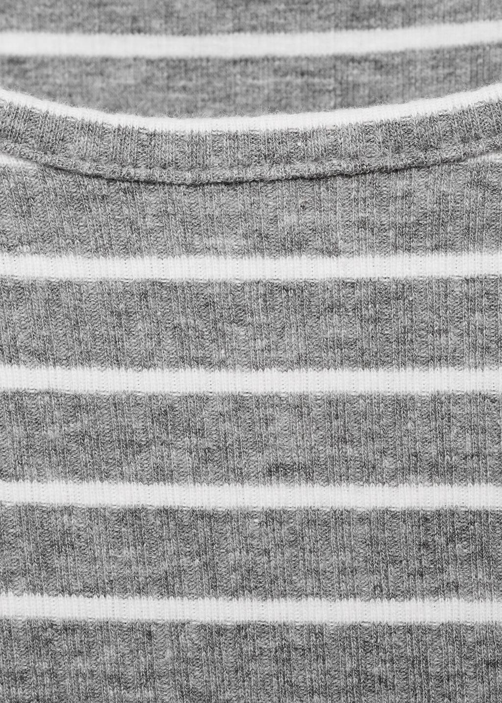 Grey Lt Pastel Striped Rib T-Shirt, Kids Girl, , large image number 3