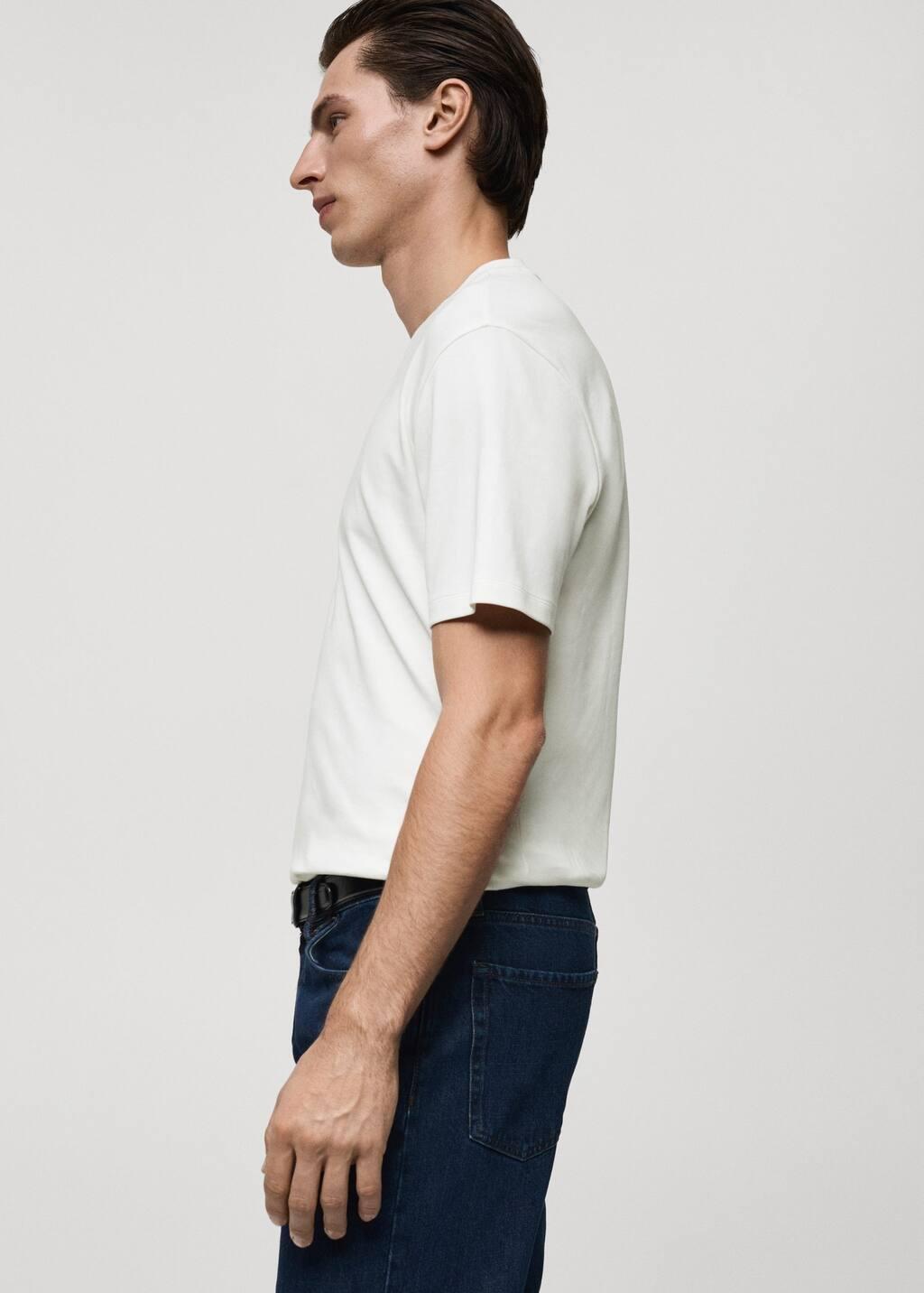 White Medium Weight Regular Fit T-Shirt, , large image number 2