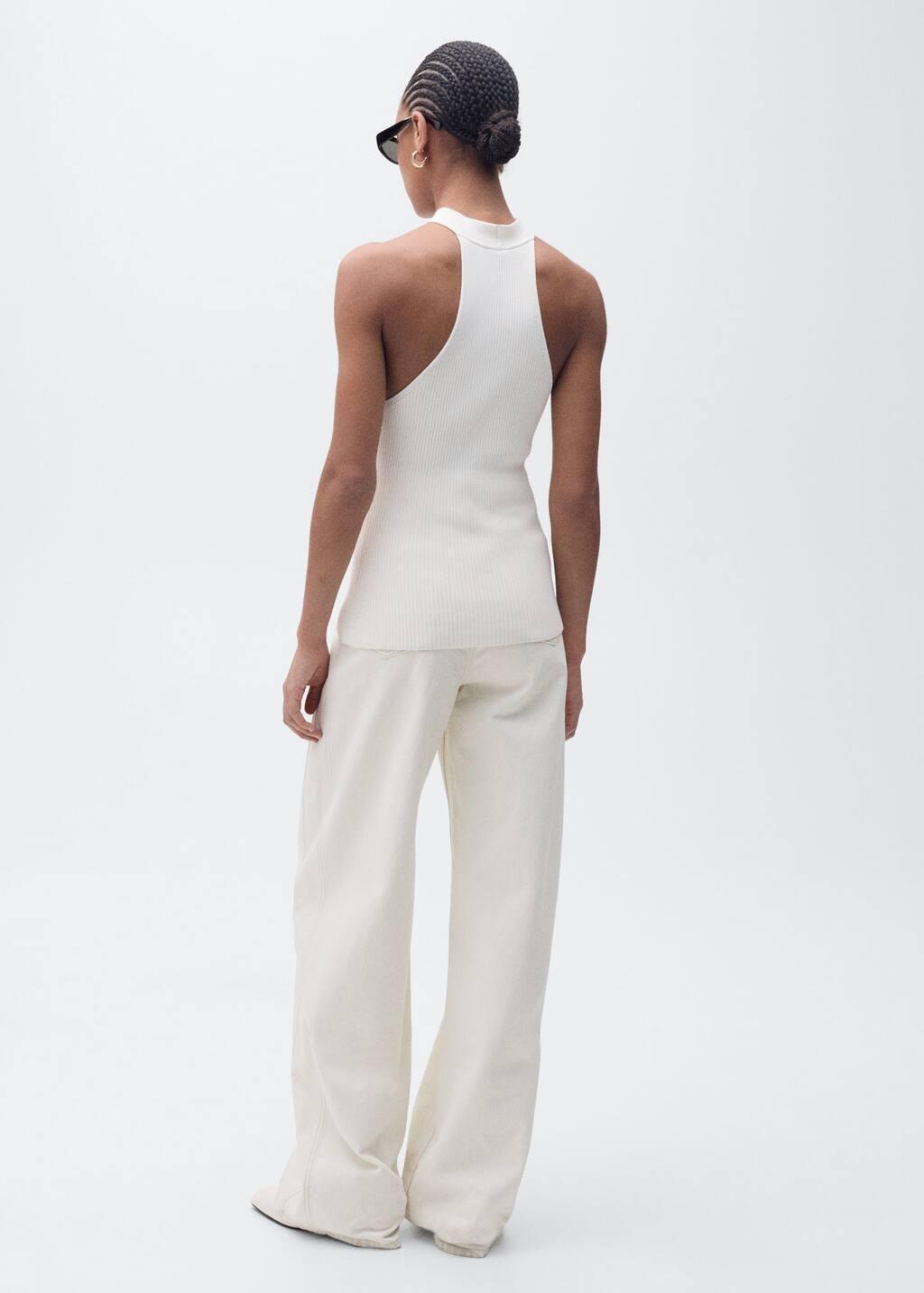 LIGHT BEIGE Halter-neck top with knot detail, , large image number 9