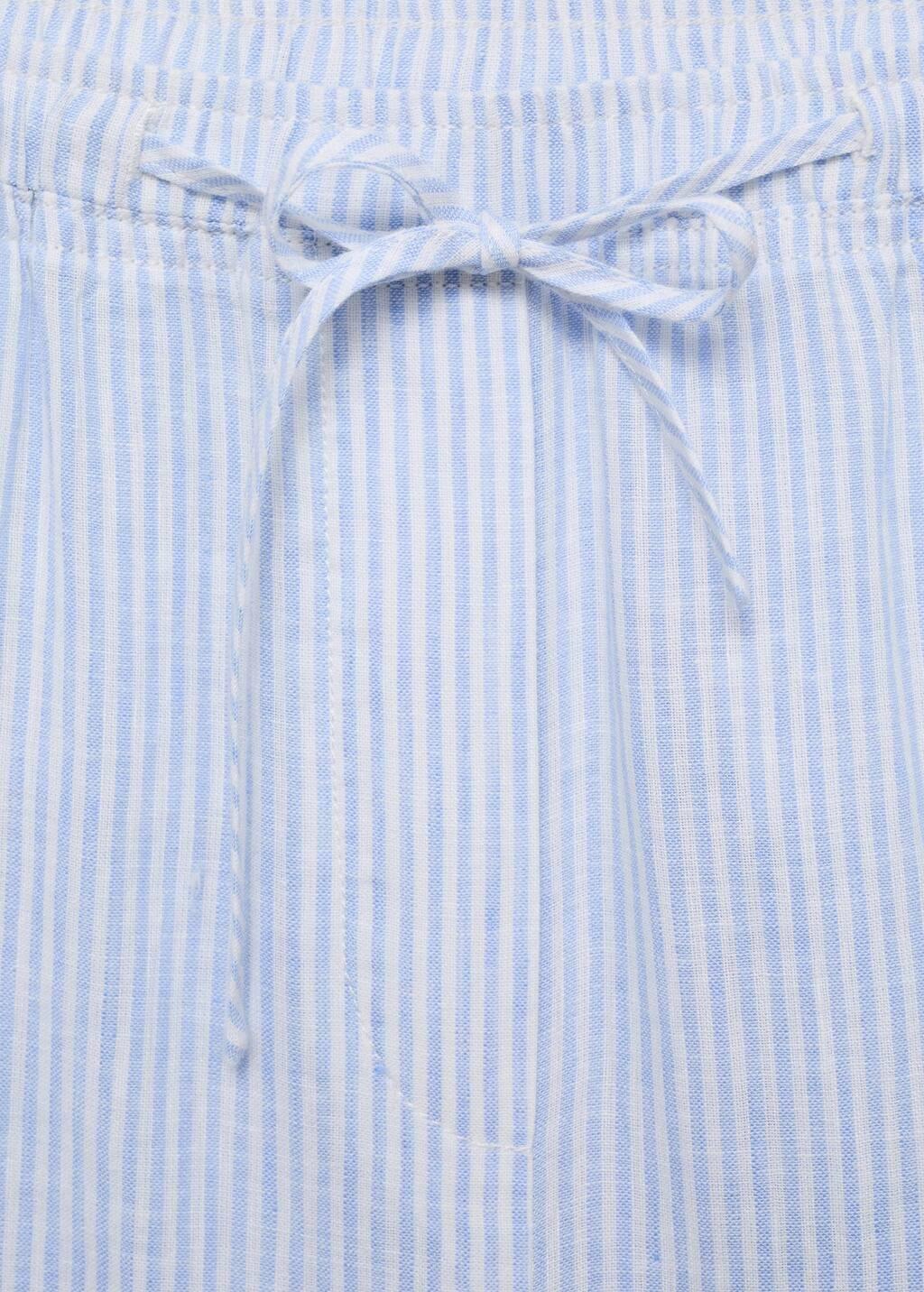 Blue Lt Pastel Straight Linen-Blend Trousers, , large image number 8