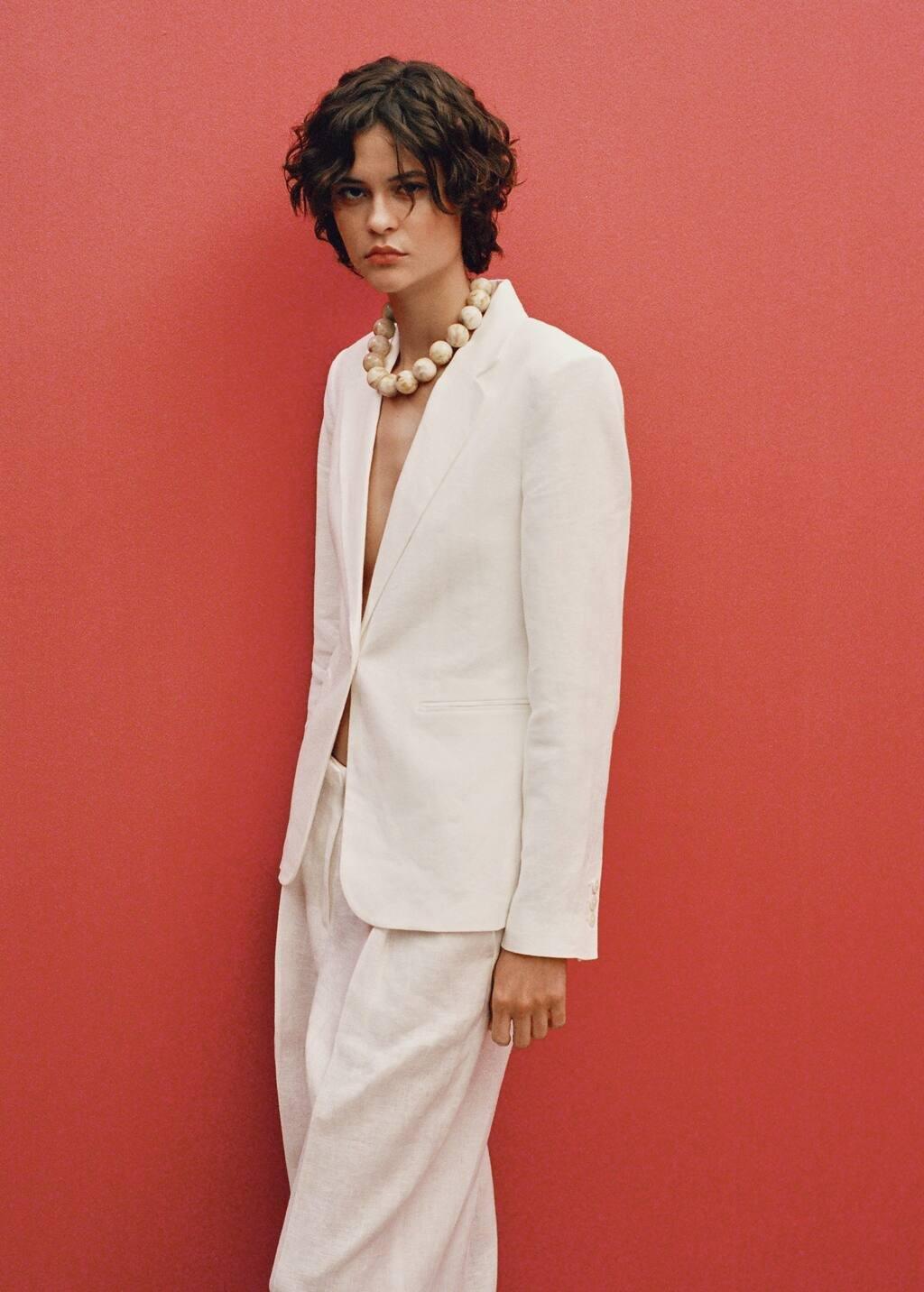 White Linen Suit Jacket, , large image number 8