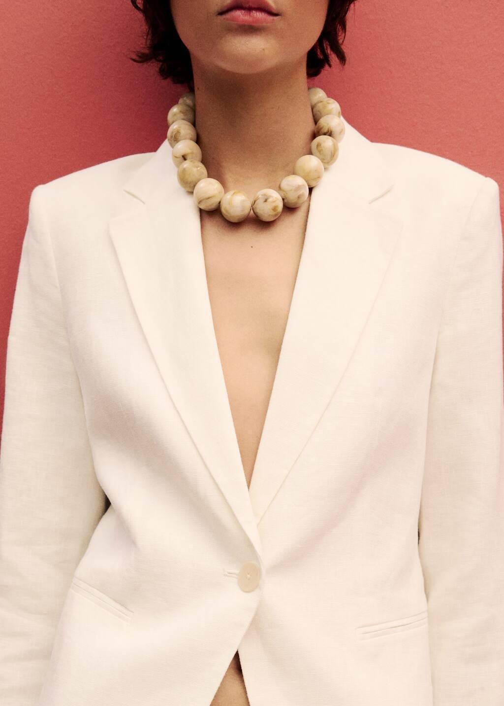 White Linen Suit Jacket, , large image number 9