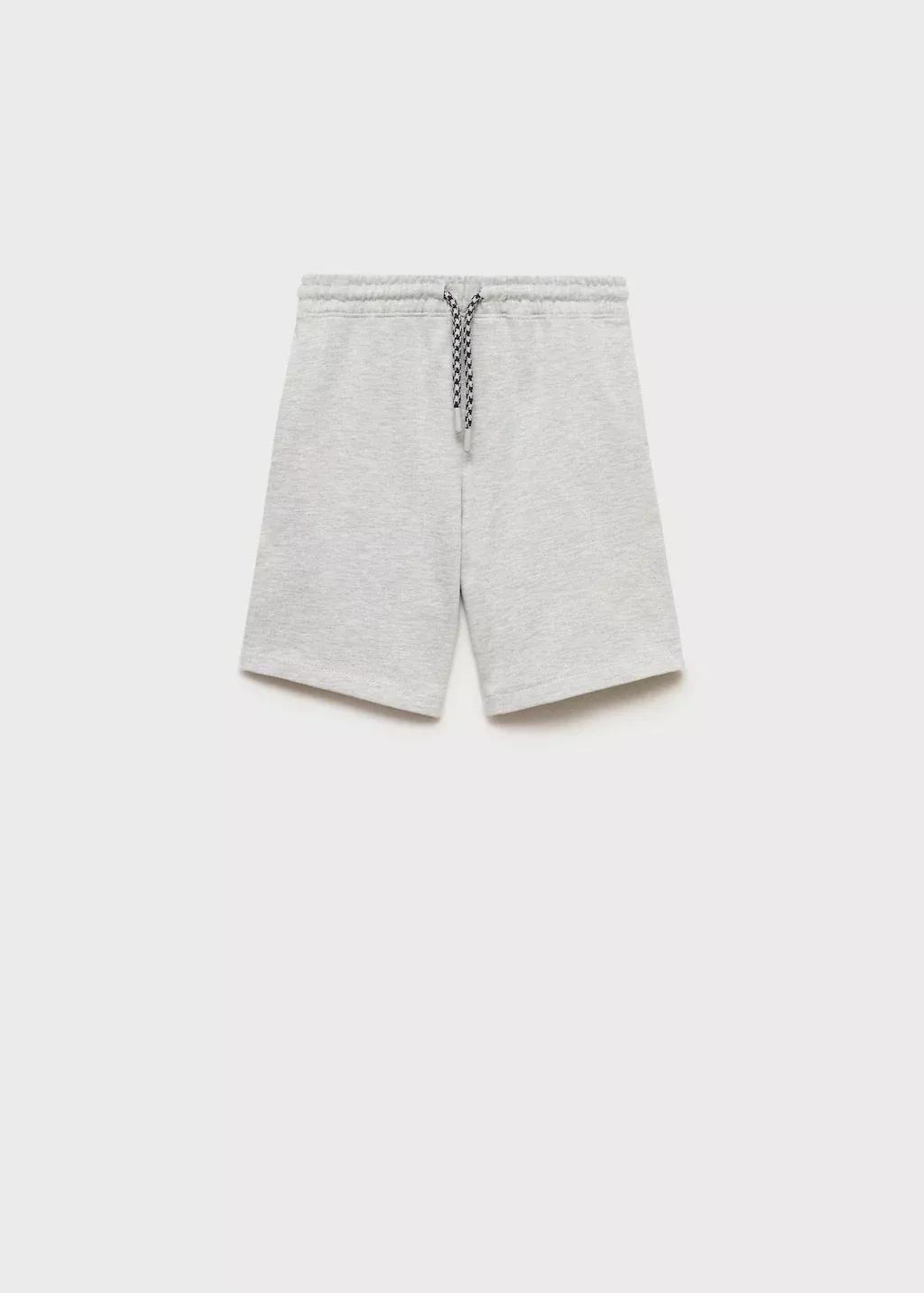Grey Cotton Shorts With Drawstring, Kids Boy, Medium Grey, large image number 0