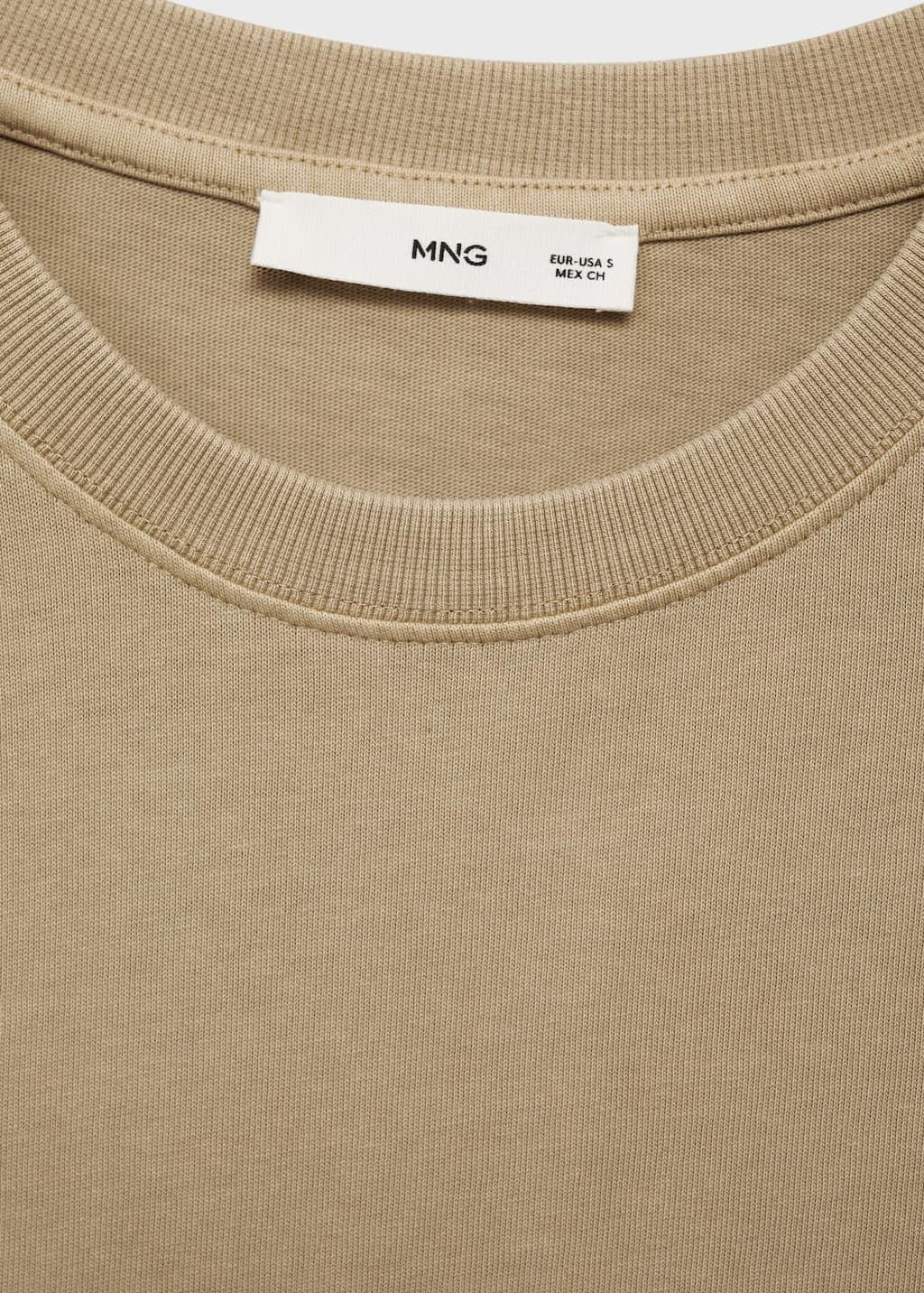 Khaki Oversized Cotton T-Shirt, , large image number 8