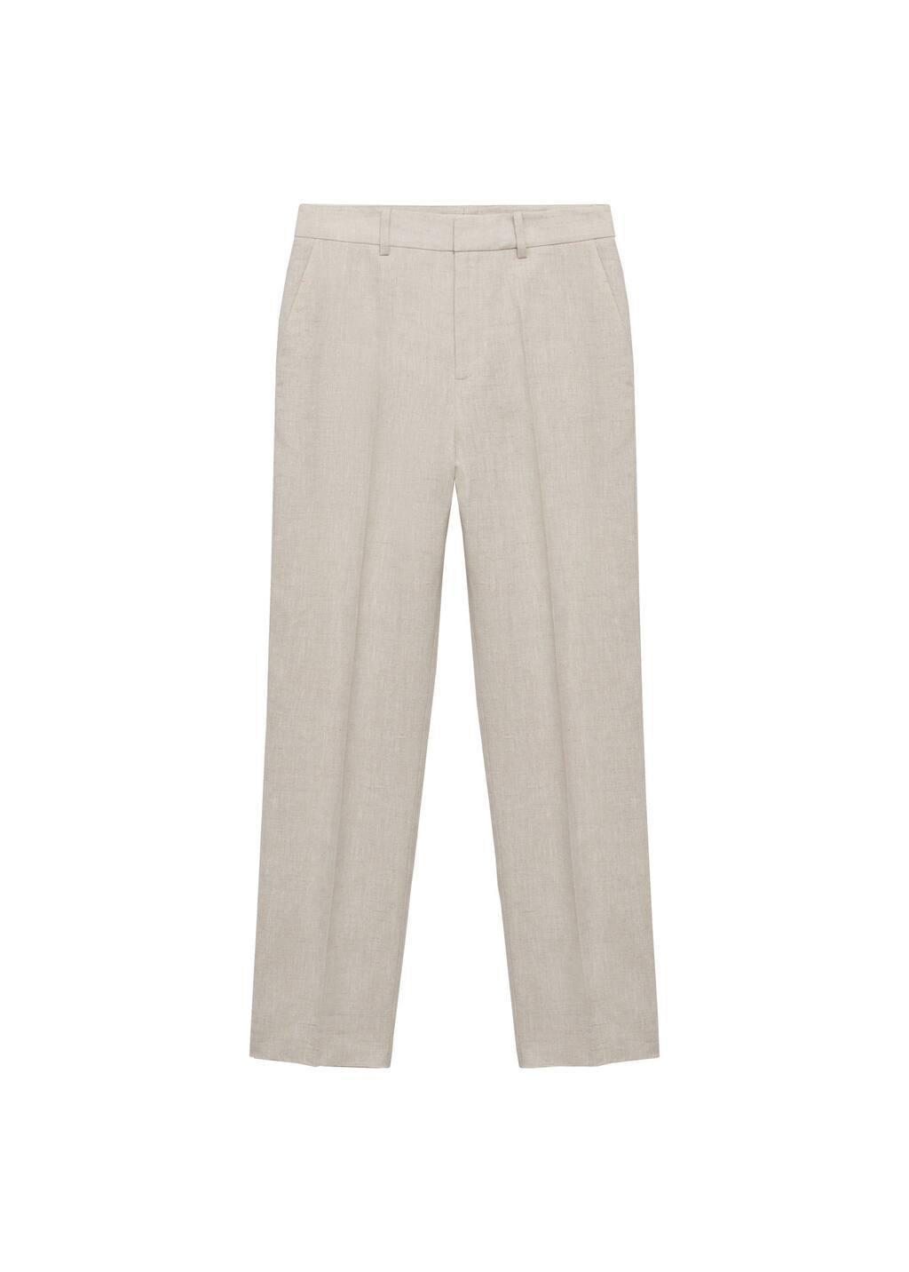 Grey Lt Pastel Linen Suit Trousers, , large image number 0