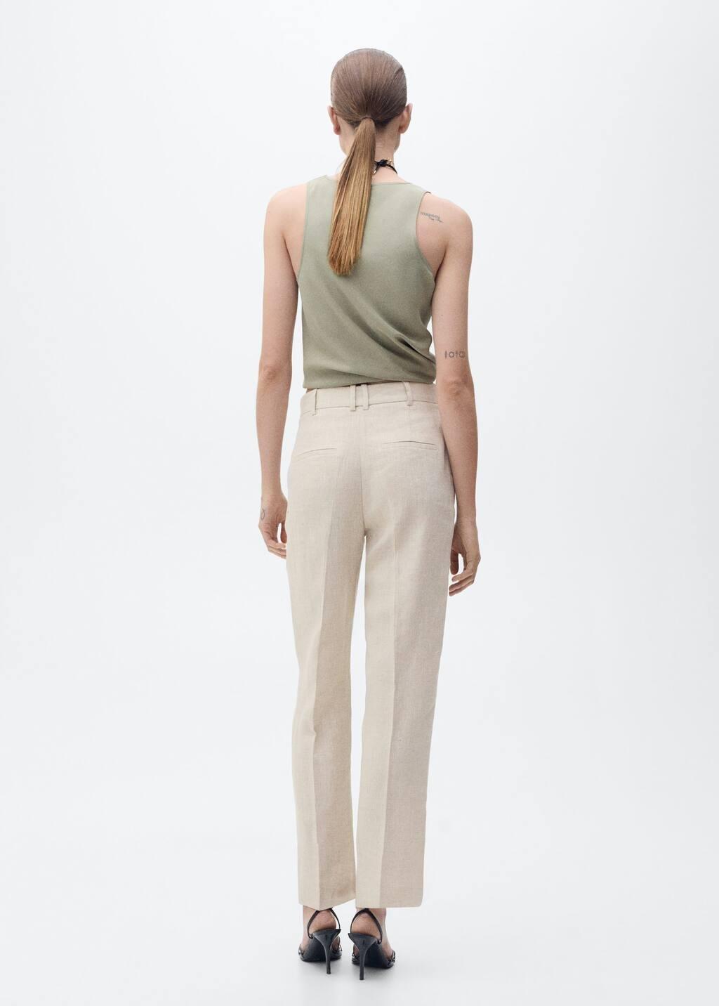 Grey Lt Pastel Linen Suit Trousers, , large image number 7