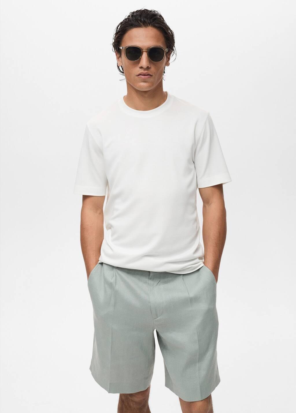 WHITE Short-sleeved lyocell t-shirt, , large image number 0