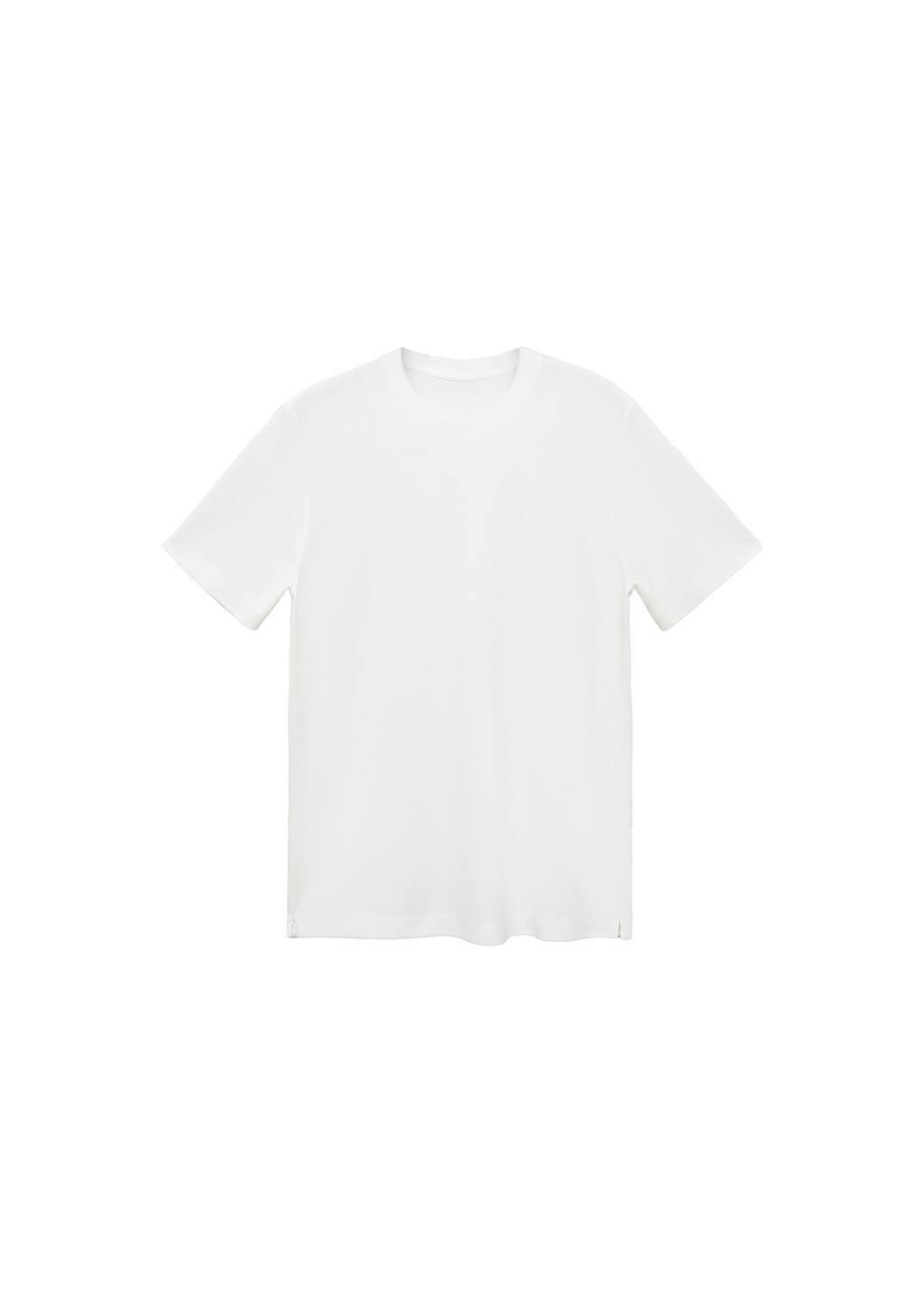 WHITE Short-sleeved lyocell t-shirt, , large image number 3