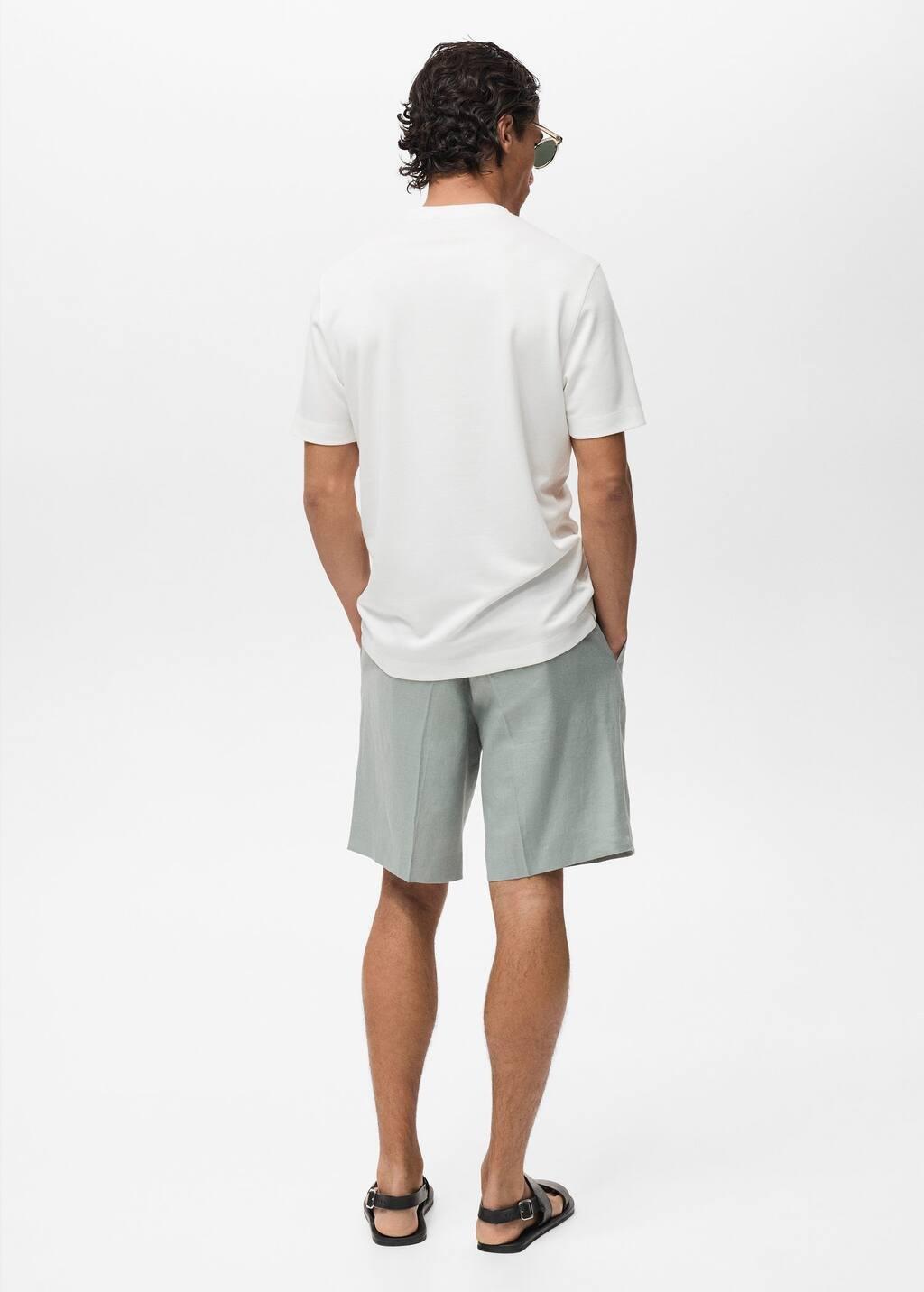 WHITE Short-sleeved lyocell t-shirt, , large image number 5