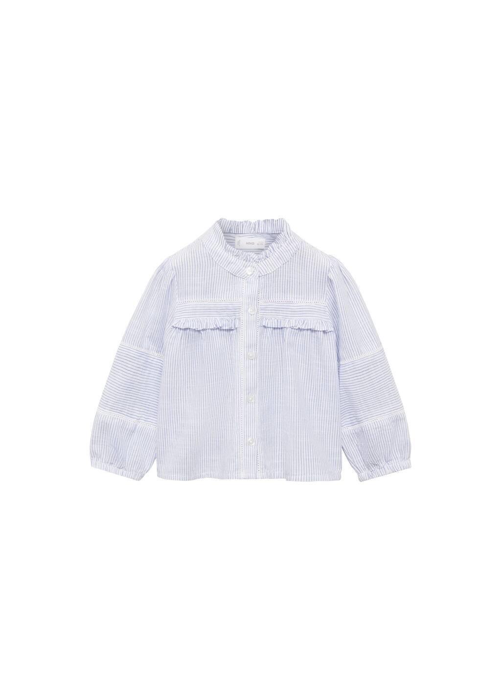 Blue Cheesecloth Blouse Striped Blouse, Kids Girls, , large image number 3
