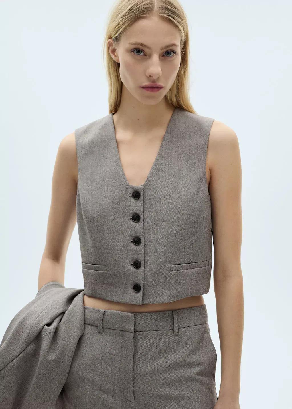 Grey Blazer Suit Jacket, , large image number 0