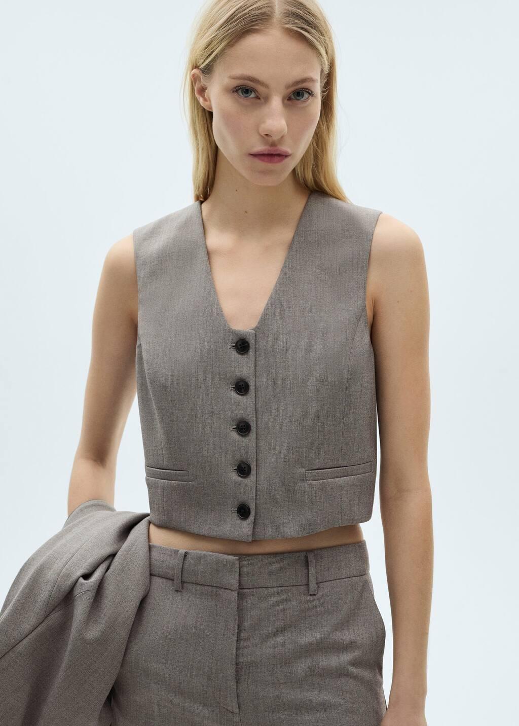 Grey Blazer Suit Jacket, , large image number 6