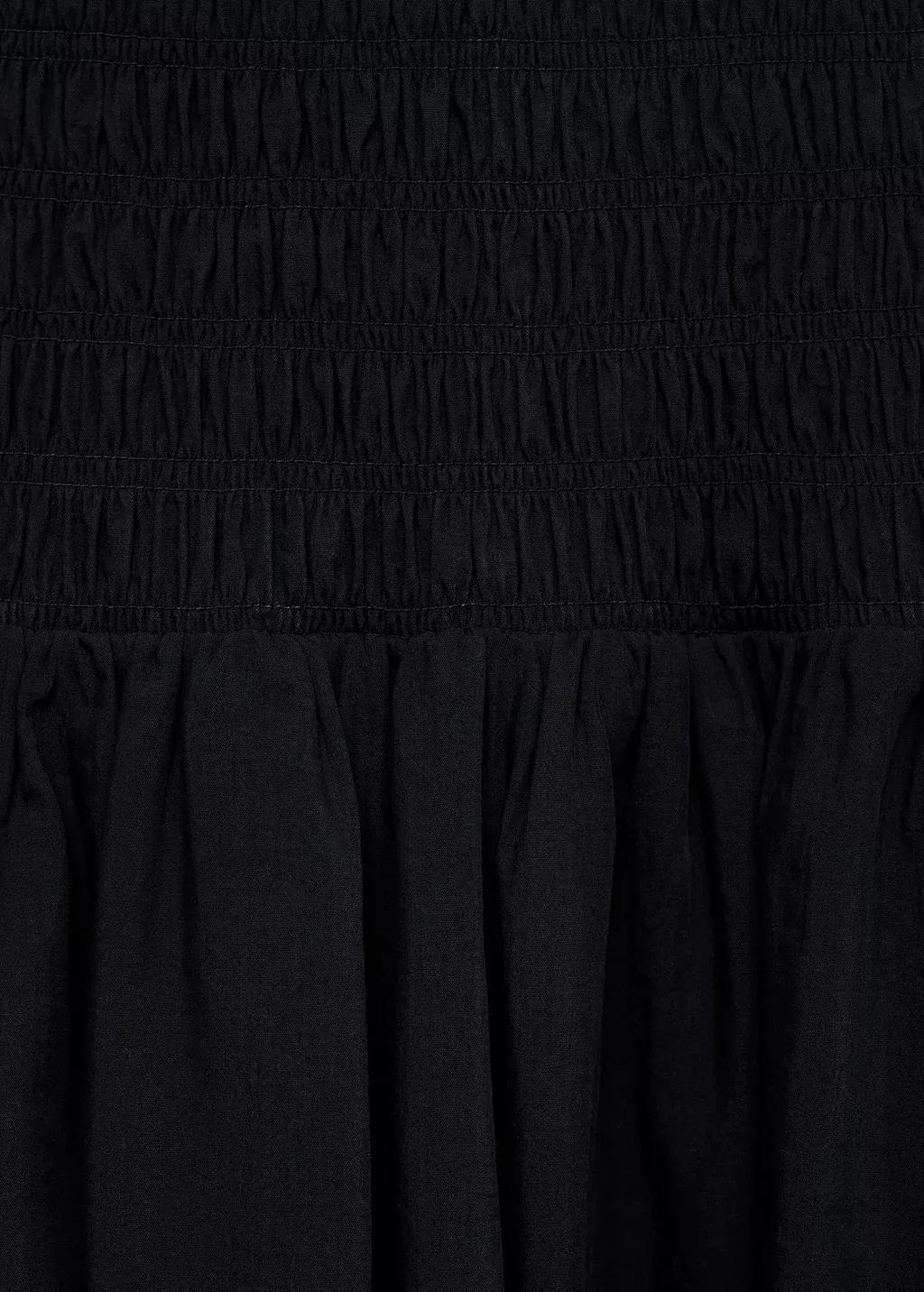 Black Flared Dress With Gathered Body, , large image number 2