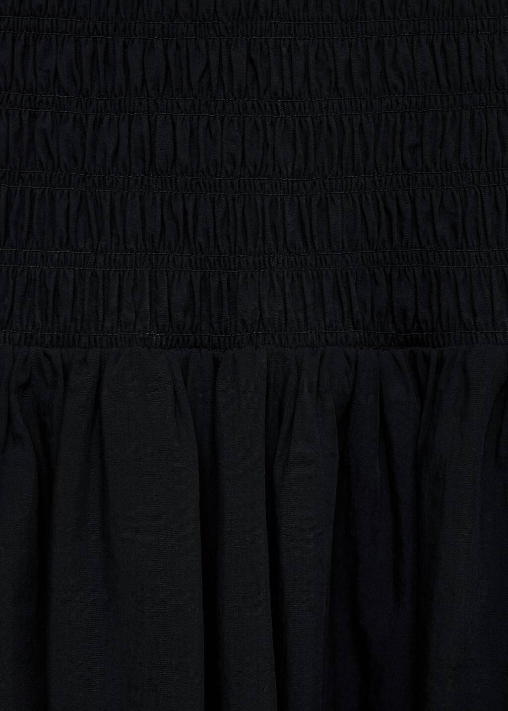 Black Flared Dress With Gathered Body, , large image number 8