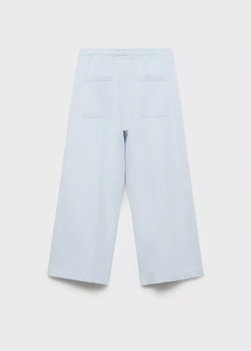Blue Lt Pastel Elastic Waist Trousers, Kids Girl, , large image number 1