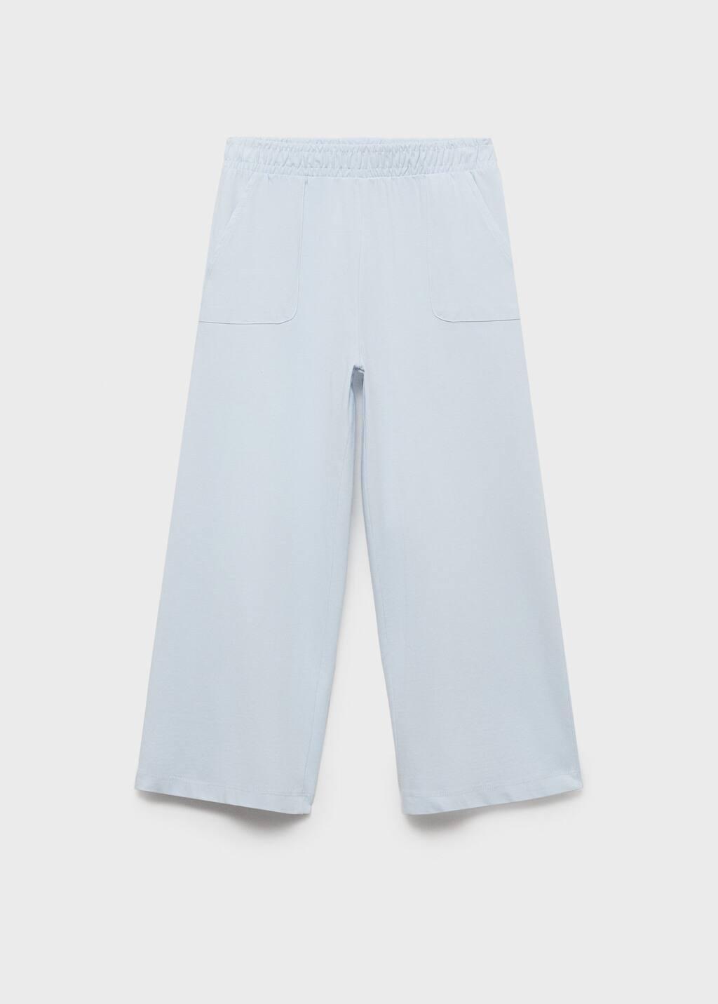 Blue Lt Pastel Elastic Waist Trousers, Kids Girl, , large image number 2